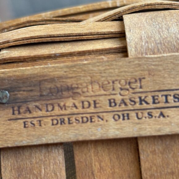 Vintage Longaberger Spring Floral Tarragon Basket Set With Protector Liners - Picture 7 of 16